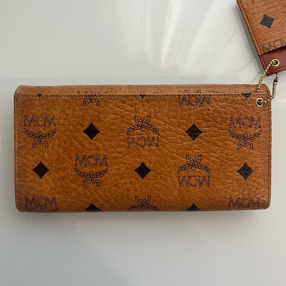 MCM COGNAC VISETOS TRIFOLD WALLET a WITH CARD HOLDER - Picture 3 of 16